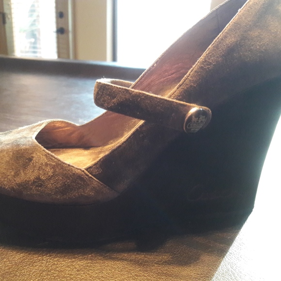 Coach Gray Peep Toe Mary Jane Shoes - Picture 4 of 7